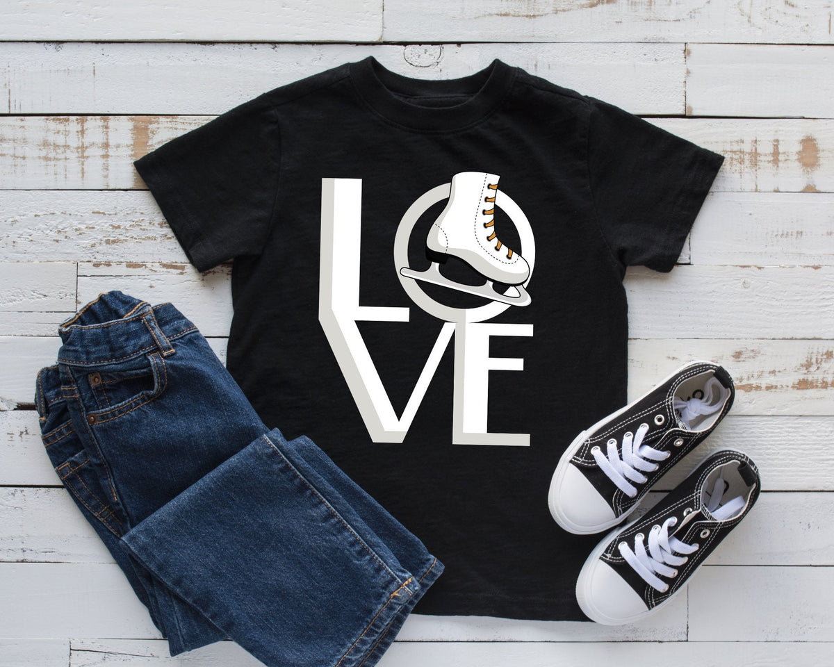 Love Ice Skates TShirt Ice Skating Kids Hoodie Tank Top Hoodie Sweatshirt Long Sleeve Kids Tee Apparel Gift Hoodie – Everyday Comfort · High-Quality Print