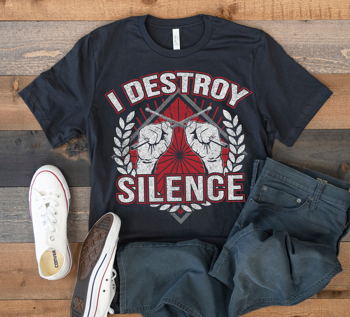 Funny Drummer TShirt I Destroy Silence Drumming Tee Kids Hoodie Tank Top Hoodie Sweatshirt Long Sleeve Kids Tee Apparel Gift Hoodie – Soft Feel · High-Quality Print