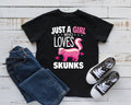 Girl Who Likes Skunks Kids Tee Cute Skunk TShirt Tank Top Hoodie Sweatshirt Long Sleeve Kids Tee Apparel Gift Hoodie – Bold Style · Trending Graphic Apparel