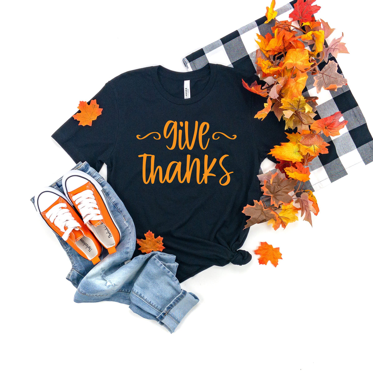 Give Thanks ShirtThankful Fall Pumpkin DayThankful Family ShirtsThanksgiving ShirtsFamily Matching ShirtsFamily Dinner Graphic Tee – Everyday Comfort · Top Pick For Any Outfit