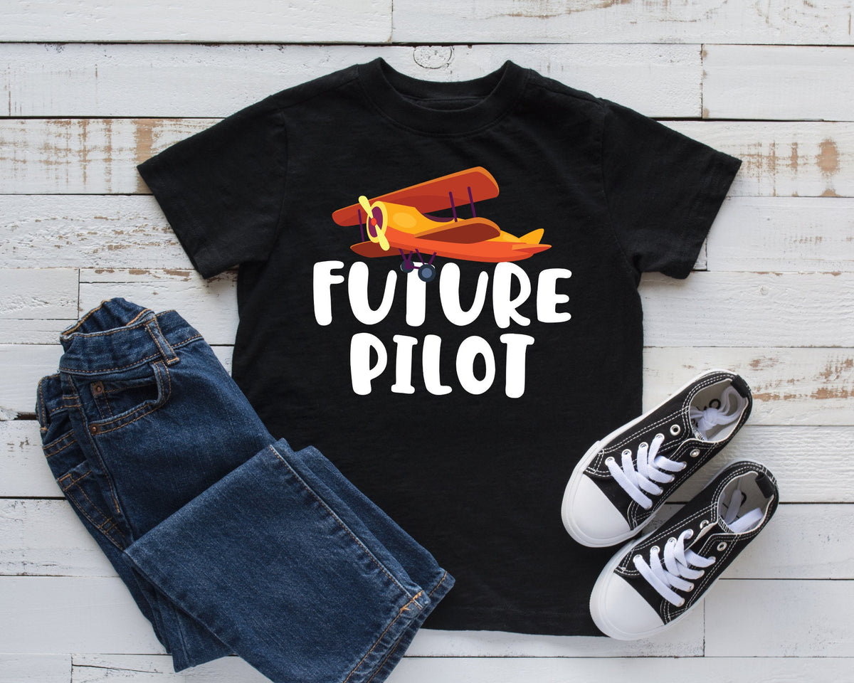 Future Pilot TShirt Cute Pilot Kids Hoodie Toddler Tee Airplane Tank Top Hoodie Sweatshirt Long Sleeve Kids Tee Apparel Gift Hoodie – Everyday Comfort · High-Quality Print