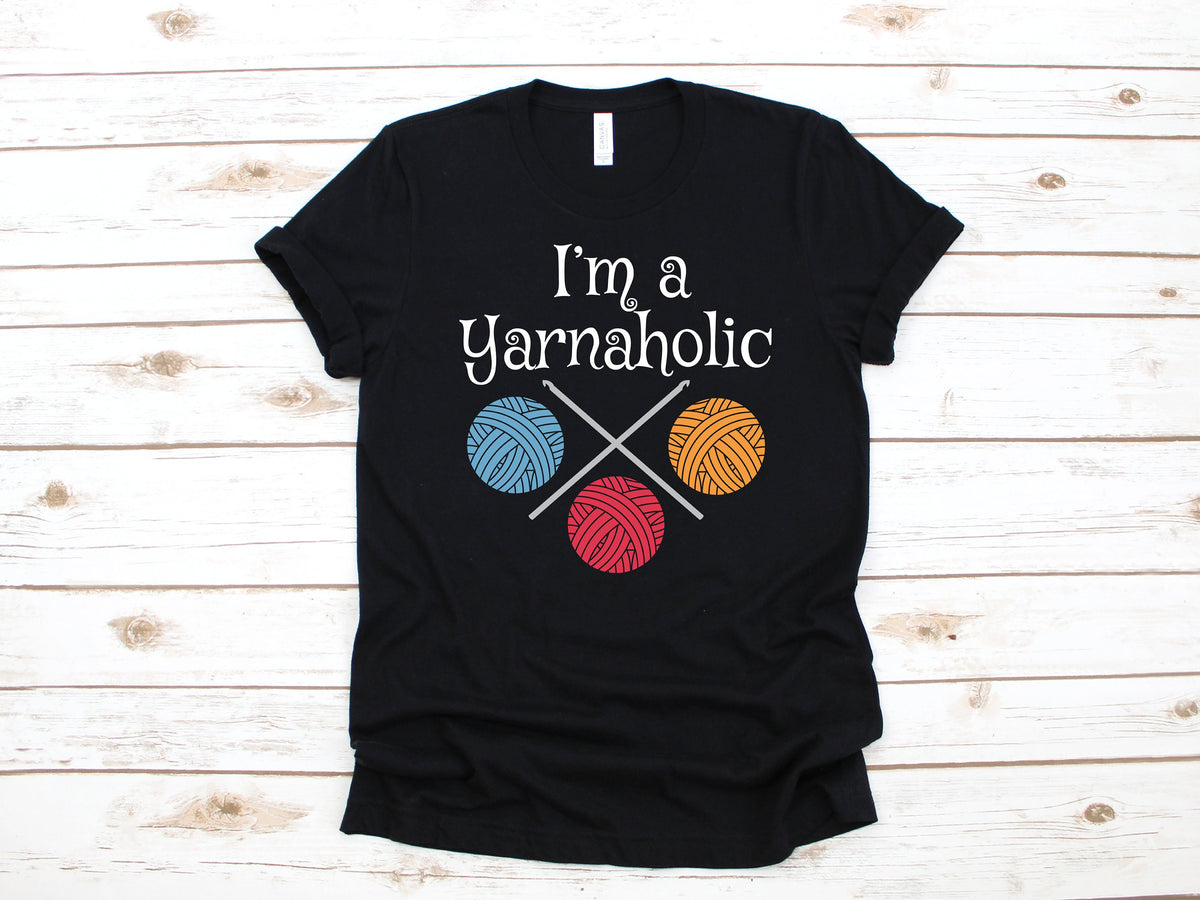 Yarnaholic TShirt Funny Yarn Tee Quilt Knitting Tee Knitter Gift Crochet Tank Top Hoodie Sweatshirt Long Sleeve Hoodie – Soft Feel · Trending Graphic Apparel