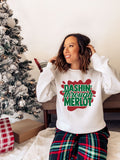 Womens Christmas Jumper Sweatshirt Dashin Through Merlot Ladies Xmas Jumper Christmas Top Holiday Season Sweatshirt – Soft Feel · Great Gift For Fans