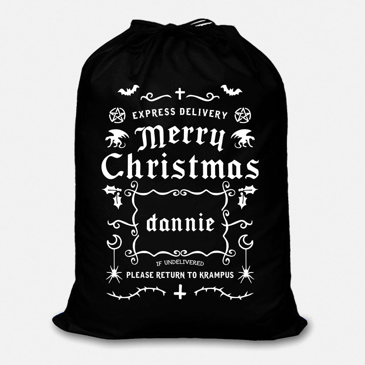 Goth Christmas Sack Gothic Black Santa Sack Christmas Stocking Sack For A Goth Krampus Christmas Bag Tote Bag – Cozy Vibes · Must-Have Style