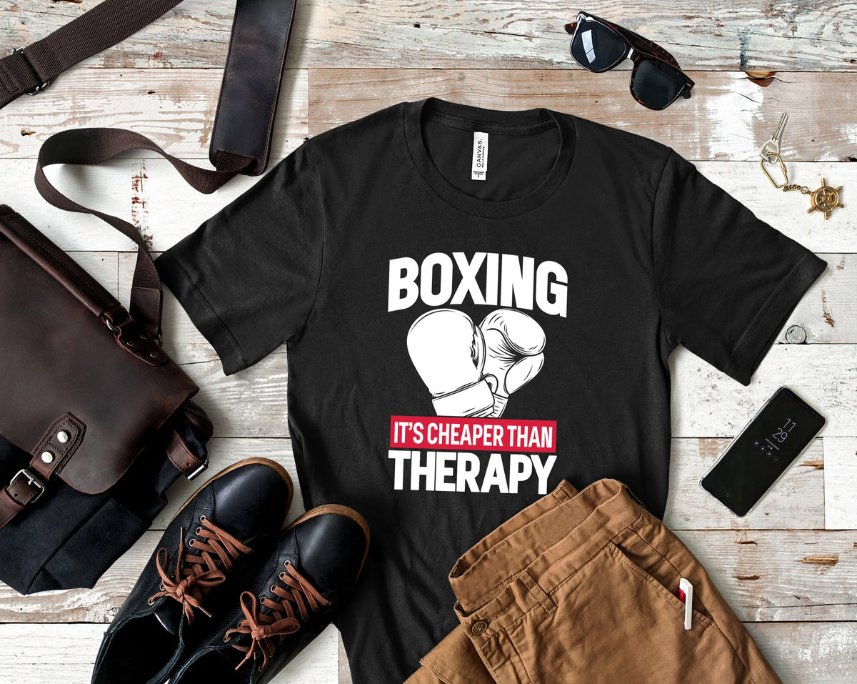 Boxing Cheaper Than Therapy TShirt Funny Boxing Tee Tank Top Hoodie Sweatshirt Long Sleeve Kids Tee Apparel Gift Hoodie – Premium Graphic · Top Pick For Any Outfit