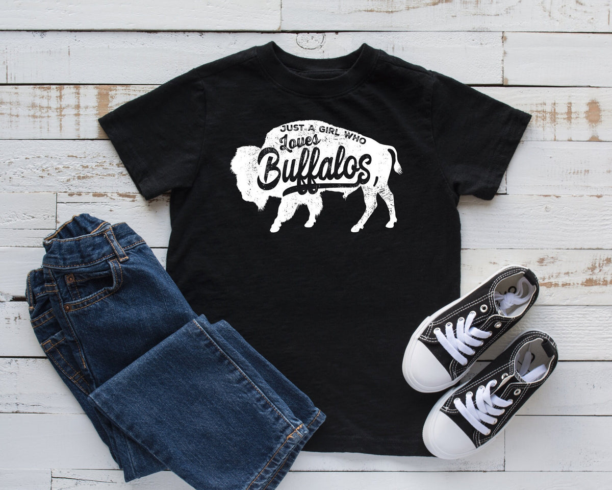 Girl Who Loves Buffalos TShirt Cute Girl Buffalo Tee Buffalo Kids Tee Tank Top Hoodie Sweatshirt Long Sleeve Kids Tee Apparel Gift Hoodie – Fan Favorite · Trending Graphic Apparel
