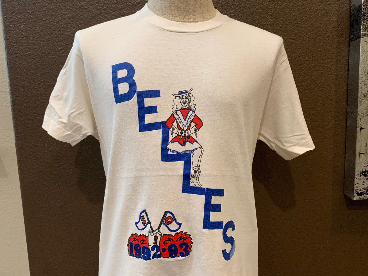 Vintage 9039s SG Belles Drill Team White T Shirt Size L Graphic Tee – Aesthetic Look · High-Quality Print