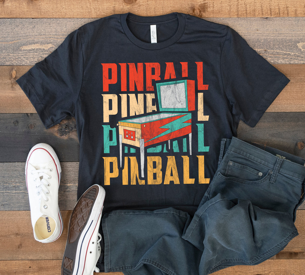 Retro Pinball TShirt Pinball Arcade Tank Top Old School Nostalgic Hoodie Sweatshirt Long Sleeve Hoodie – Aesthetic Look · High-Quality Print