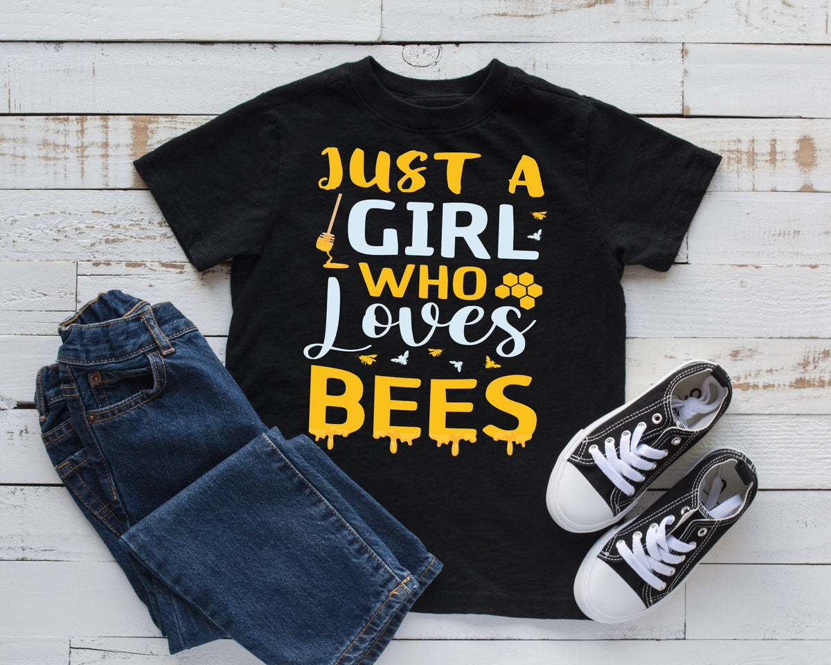 Girl Who Loves Bees TShirt Cute Bee Beekeeper Tank Top Hoodie Sweatshirt Long Sleeve Kids Tee Apparel Gift Hoodie – Cozy Vibes · Great Gift For Fans