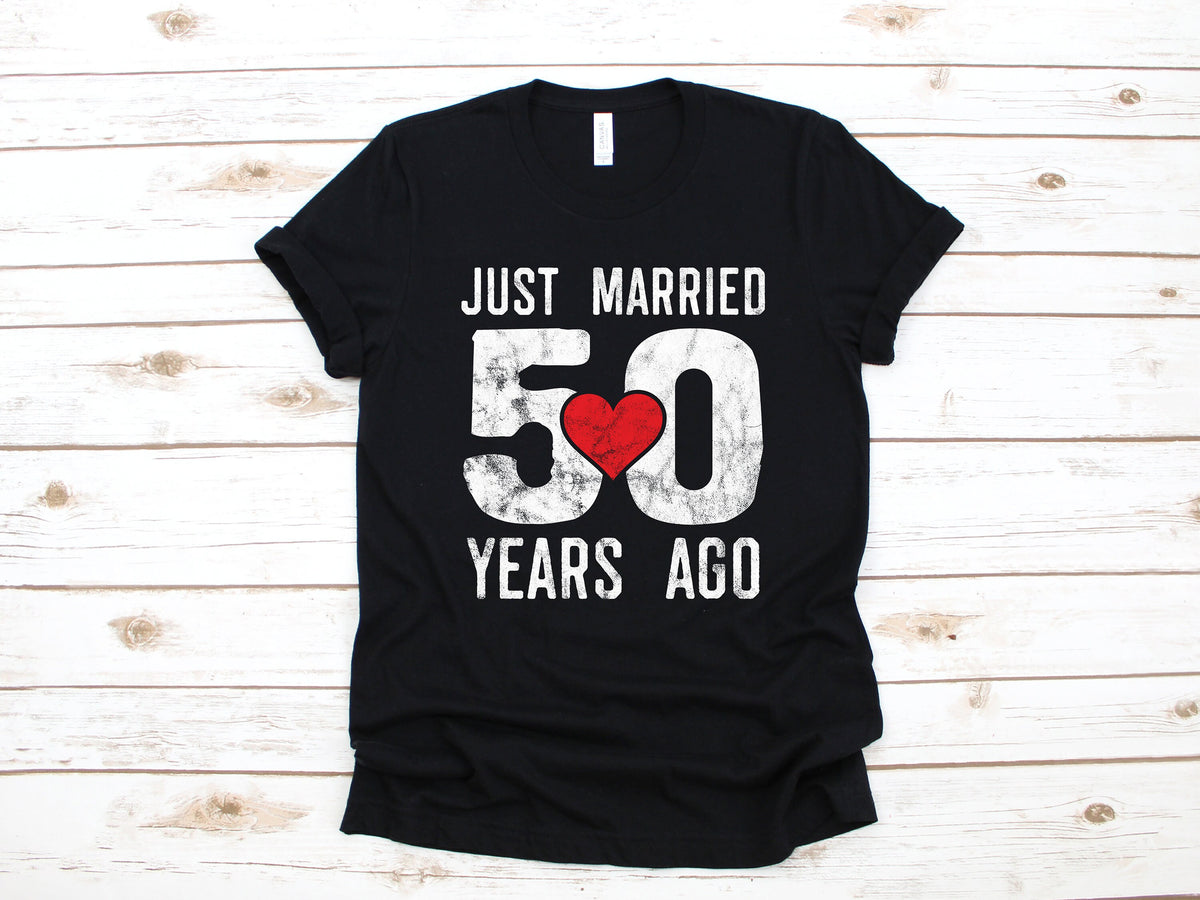 Just Married 50 Years Ago TShirt 50th Wedding Anniversary Tank Top Hoodie Sweatshirt Long Sleeve Kids Tee Apparel Gift Hoodie – Easygoing Wear · Trending Graphic Apparel