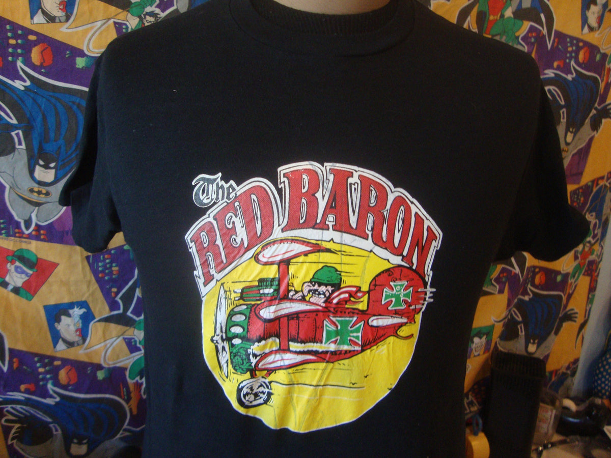 Vintage 8039s The Red Baron Fighter Pilot Iron On T Shirt M Graphic Tee – Warm & Stylish · Trending Graphic Apparel