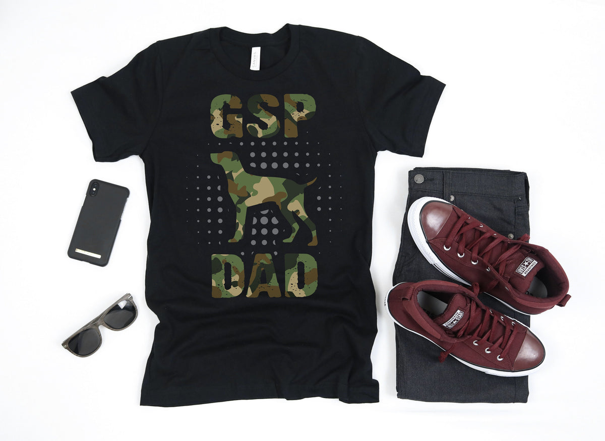 Camo GSP Dad TShirt German Shorthaired Pointer Tee Tank Top Hoodie Sweatshirt Long Sleeve Kids Tee Apparel Gift Hoodie – Everyday Comfort · High-Quality Print