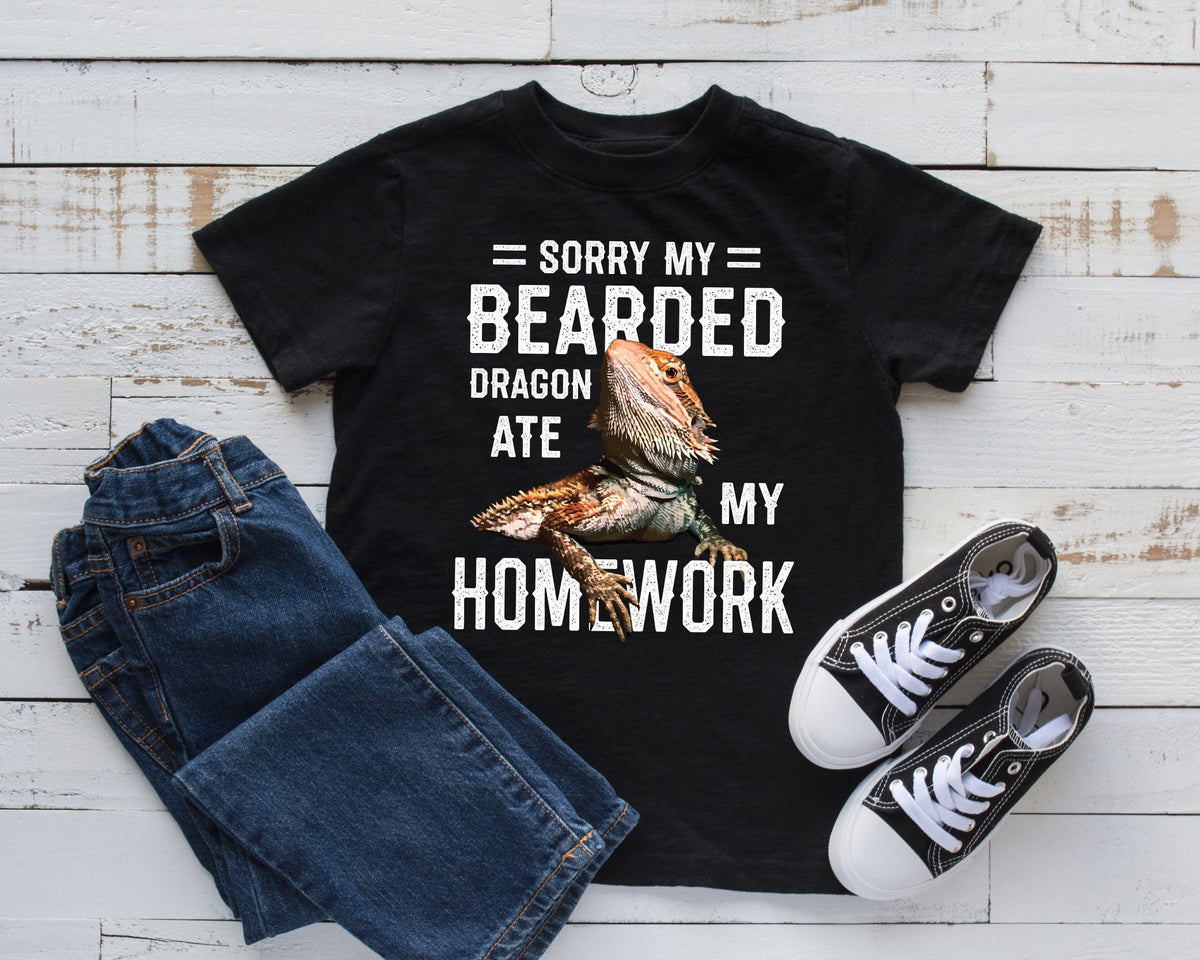 Bearded Dragon Ate My Homework TShirt Funny Bearded Dragons Tank Top Toddler Tee Hoodie Sweatshirt Long Sleeve Kids Tee Apparel Gift Hoodie – Premium Graphic · High-Quality Print