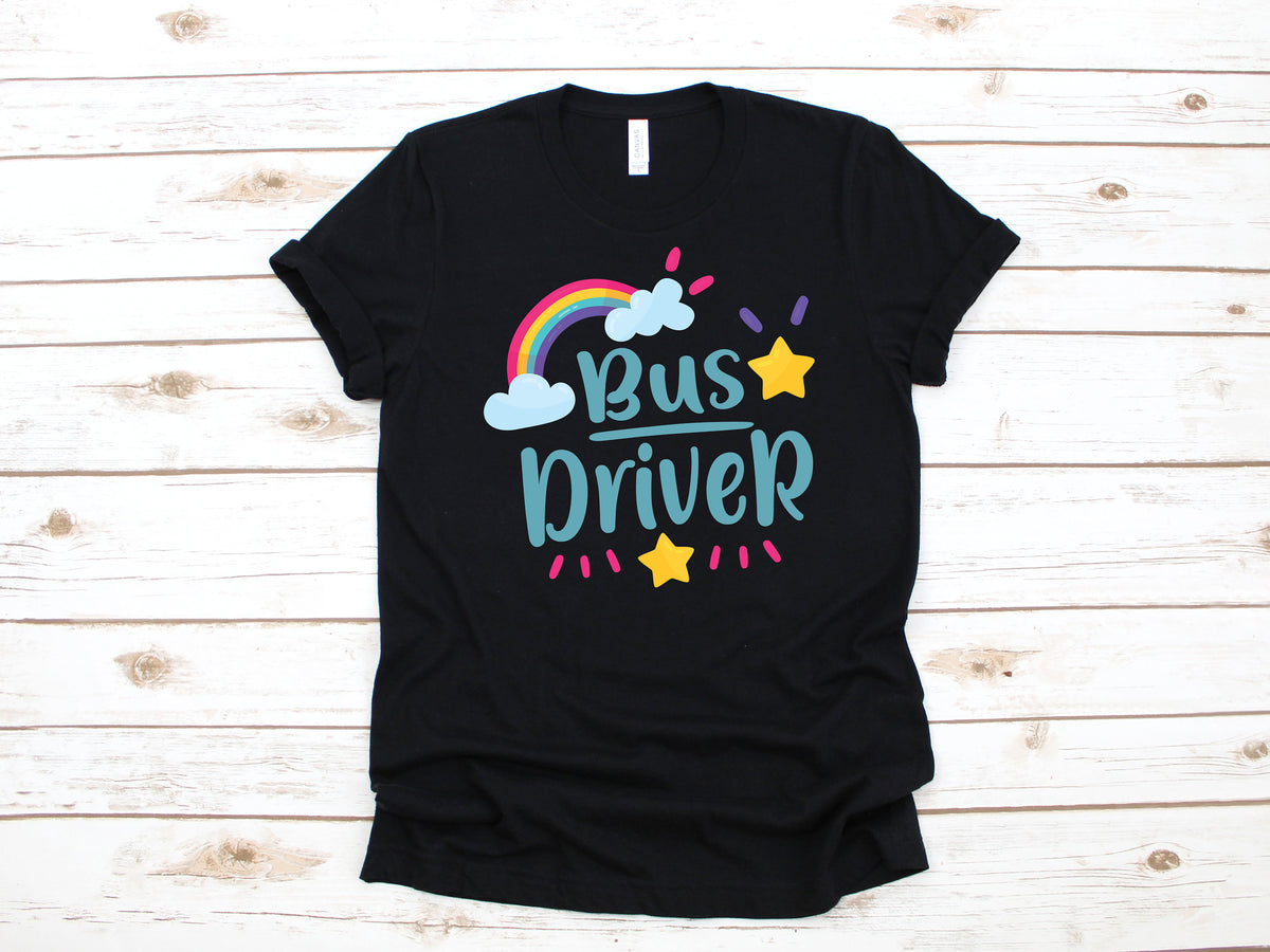 Bus Driver Rainbow TShirt Cute Bus Drivers Tank Top Hoodie Sweatshirt Long Sleeve Kids Tee Apparel Gift Hoodie – Aesthetic Look · Great Gift For Fans