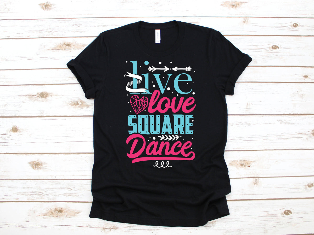 Live Love Square Dancing TShirt Square Dancer Tank Top Hoodie Sweatshirt Long Sleeve Kids Tee Apparel Gift Hoodie – Bold Style · Must-Have Style