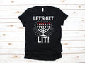 Lets Get lit Hanukkah TShirt Funny Menorah Tee Tank Top Hoodie Sweatshirt Long Sleeve Hoodie – Warm & Stylish · Great Gift For Fans