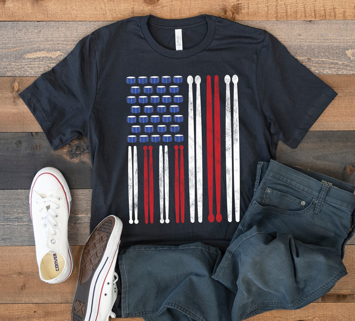 Drummer USA Flag TShirt American Flag Drumming Patriotic Drum Tank Top Hoodie Sweatshirt Long Sleeve Kids Tee Apparel Gift Hoodie – Bold Style · High-Quality Print