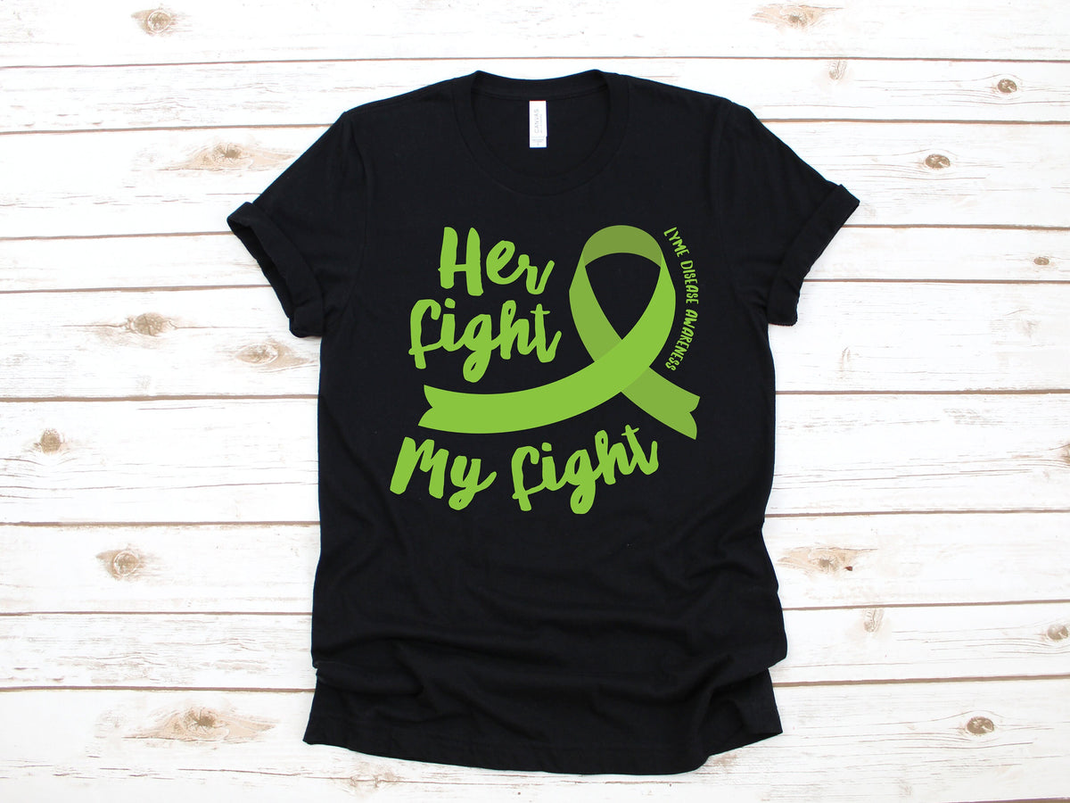 Lyme Disease Her Fight TShirt Tick Lyme Awareness Tank Top Hoodie Sweatshirt Long Sleeve Kids Tee Apparel Gift Hoodie – Easygoing Wear · Must-Have Style