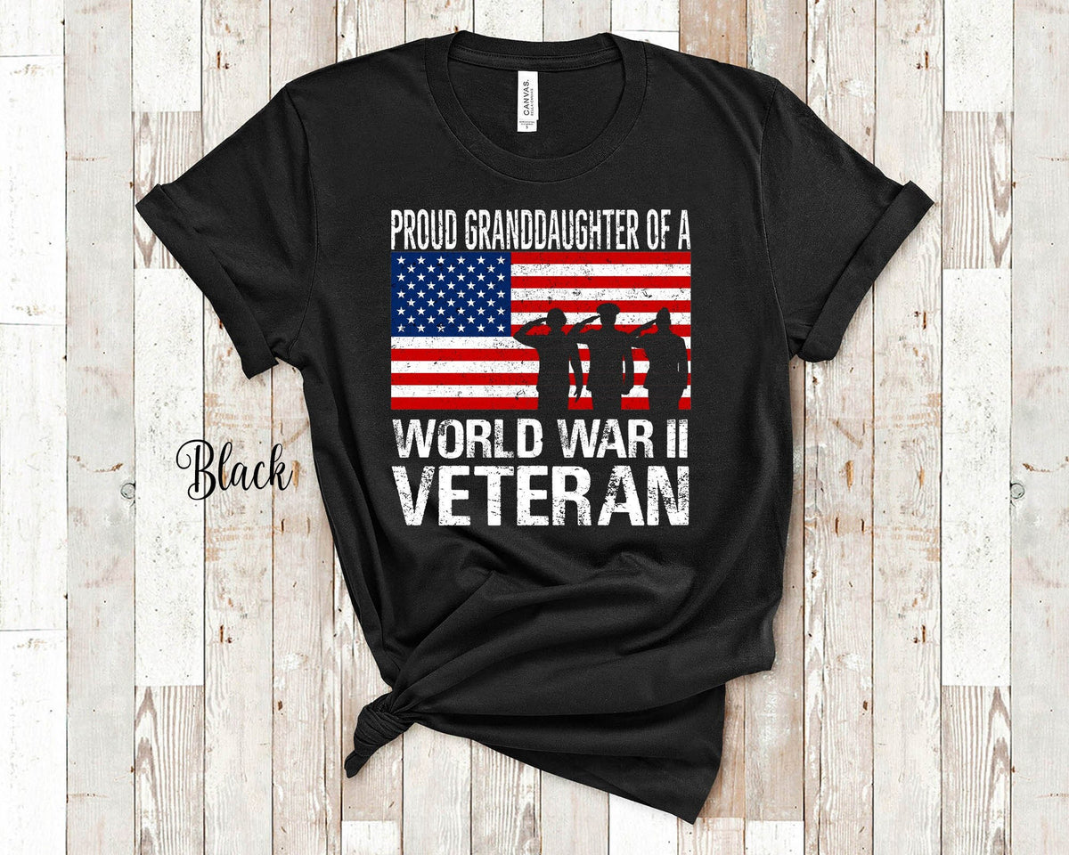 Proud Granddaughter of a World War II Veteran Family Shirt for Grandfather Granddaughters Matching Memorial Day or Veterans Day Tshirt Graphic Tee – Cozy Vibes · Perfect For Daily Wear