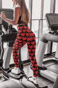Red Heart Leggings Valentines Day Leggings Gift for Her Valentines Heart Fitness Tights Yoga Pants Stretchy Spandex Love Leggings Graphic Tee – Soft Feel · High-Quality Print