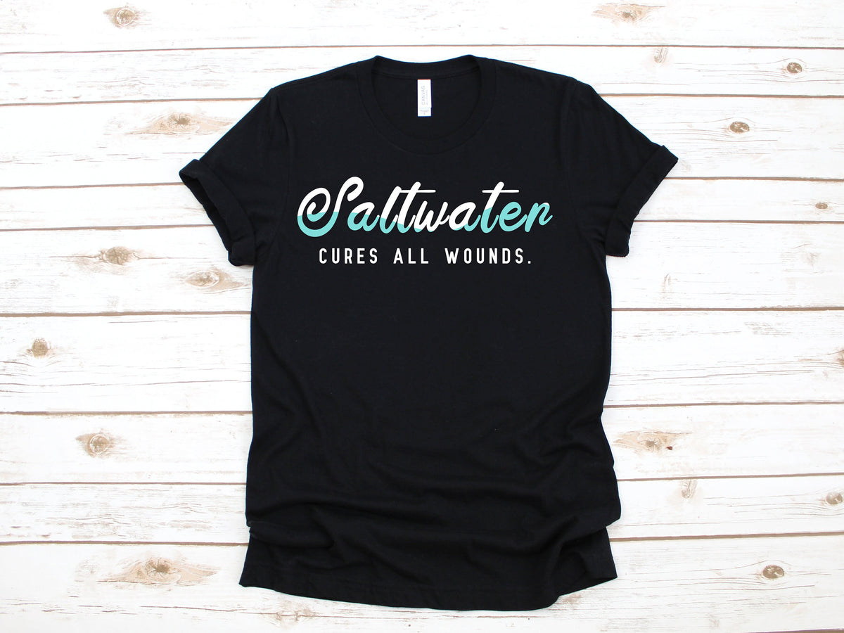 Saltwater Cures All Wounds TShirt Cute Beach Tank Top Ocean Vacation Hoodie Sweatshirt Long Sleeve Kids Tee Apparel Gift Hoodie – Feel-Good Design · Top Pick For Any Outfit