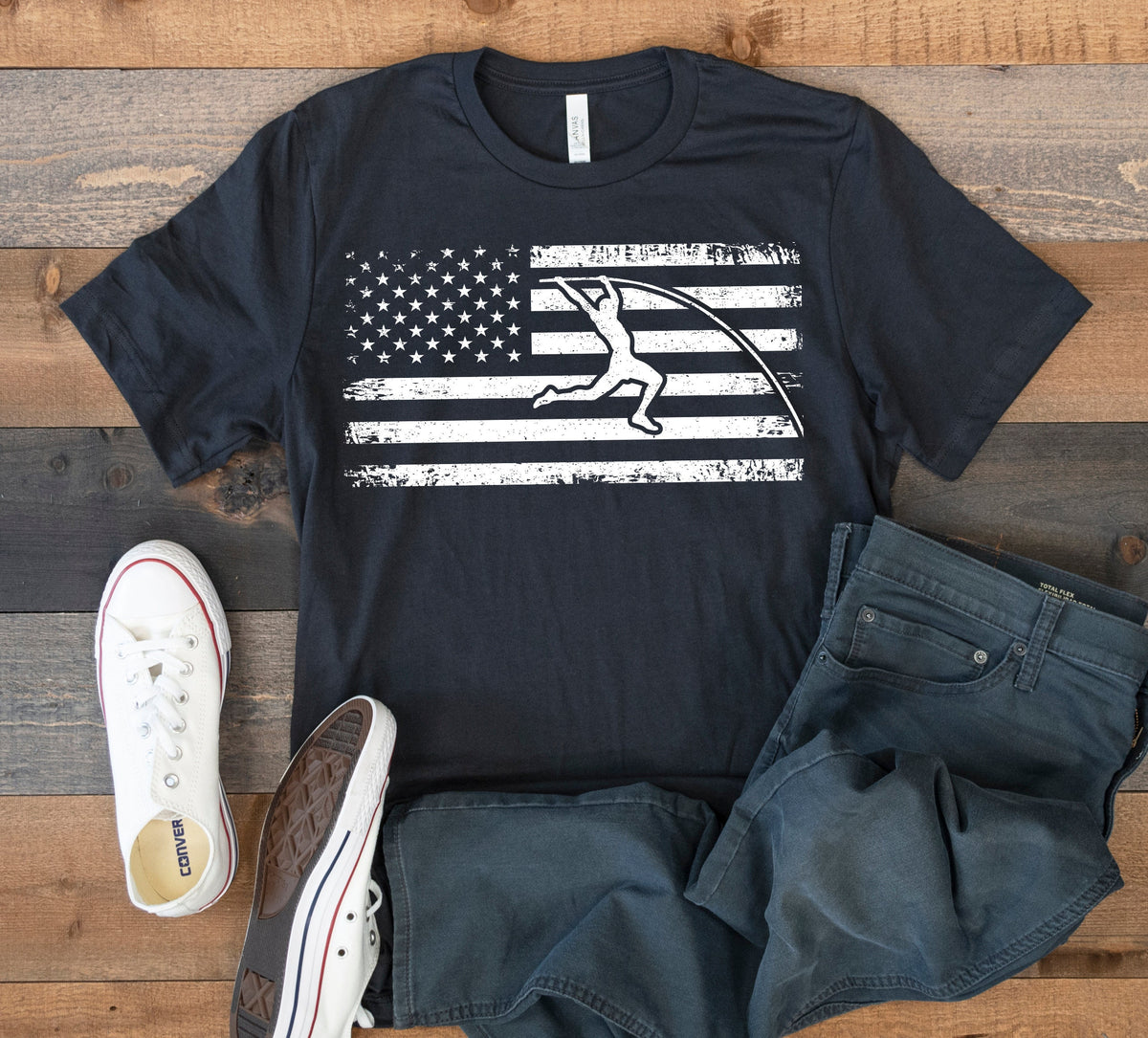 Pole Vaulter USA Flag TShirt American Pole Vaulting Pole Vault Tee Tank Top Hoodie Sweatshirt Long Sleeve Kids Tee Apparel Gift Hoodie – Soft Feel · Perfect For Daily Wear