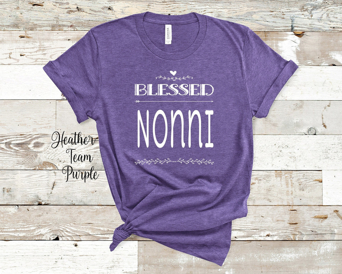 Blessed Nonni Grandma Tshirt Italy Italian Grandmother Gift Idea for Mother39s Day Birthday Christmas or Pregnancy Reveal Announcement Graphic Tee – Everyday Comfort · Trending Graphic Apparel
