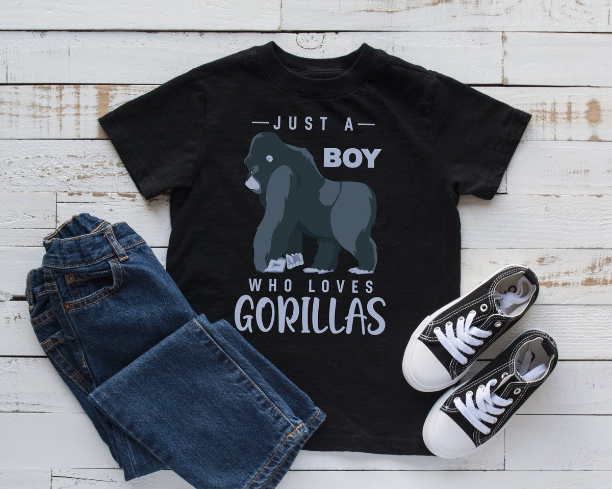 Boy Who Loves Gorillas TShirt Boy Gorilla Tee Tank Top Hoodie Sweatshirt Long Sleeve Kids Tee Apparel Gift Hoodie – Premium Graphic · Trending Graphic Apparel