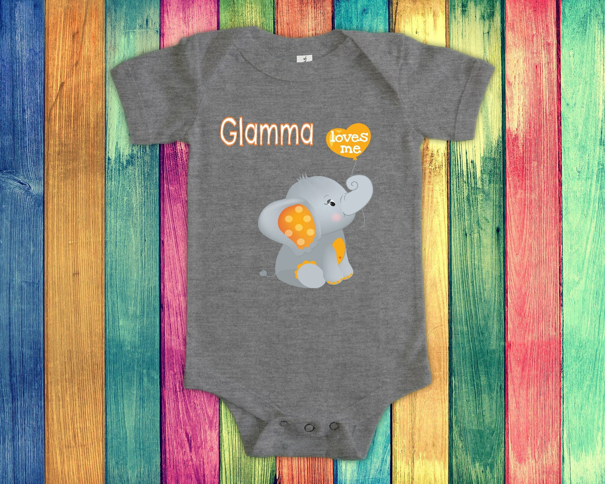 Glamma Loves Me Cute Grandma Name Elephant Baby Bodysuit Tshirt or Toddler Shirt Special Grandmother Gift or Pregnancy Reveal Announcement Graphic Tee – Everyday Comfort · Must-Have Style