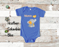 Nona Loves Me Cute Grandma Name Elephant Baby Bodysuit Tshirt or Toddler Shirt Special Grandmother Gift or Pregnancy Reveal Announcement Graphic Tee – Premium Graphic · High-Quality Print