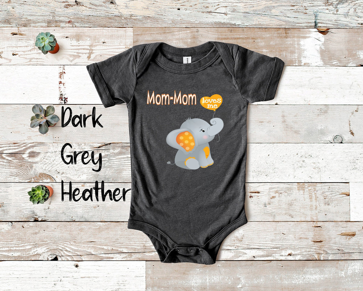 MomMom Loves Me Cute Grandma Name Elephant Baby Bodysuit Tshirt or Toddler Shirt Special Grandmother Gift Pregnancy Reveal Announcement Graphic Tee – Everyday Comfort · Trending Graphic Apparel