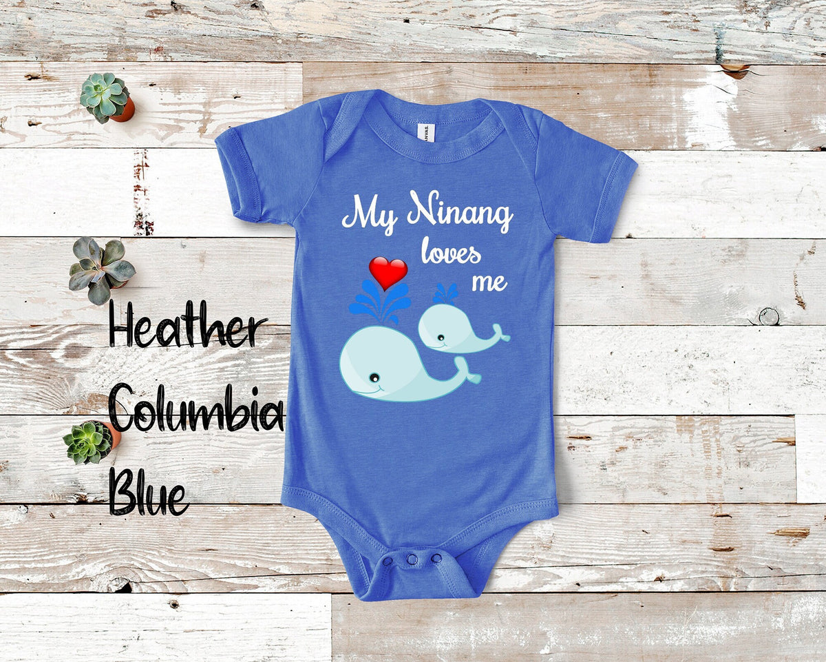 Ninang Loves Me Cute Whale Baby Bodysuit Tshirt or Toddler Shirt Filipino or Spanish Godmother Gift or Pregnancy Reveal Announcement Graphic Tee – Warm & Stylish · Great Gift For Fans