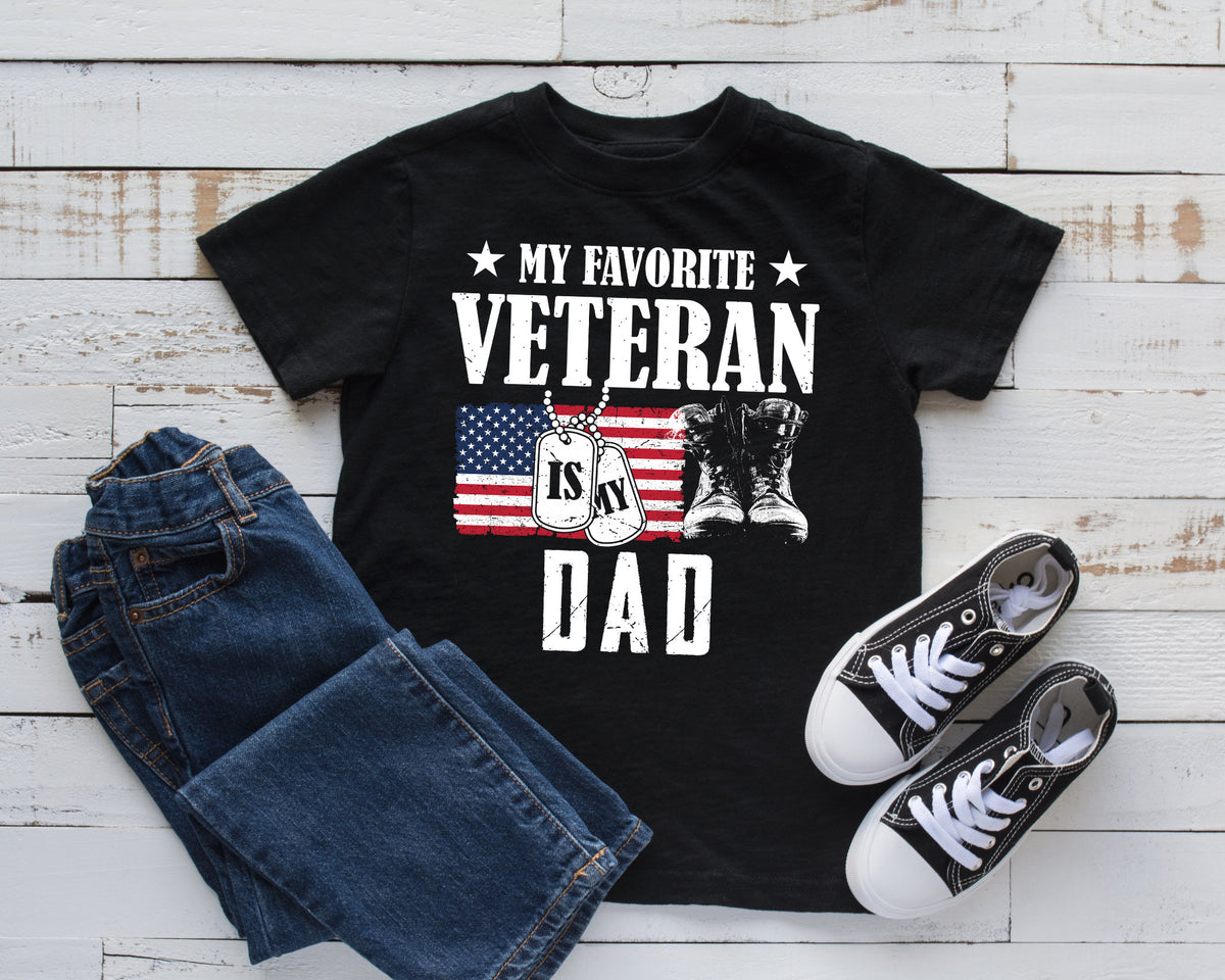 Favorite Veteran Is My Dad TShirt Veteran Father Tee Tank Top Hoodie Sweatshirt Long Sleeve Kids Tee Apparel Gift Hoodie – Cozy Vibes · Perfect For Daily Wear
