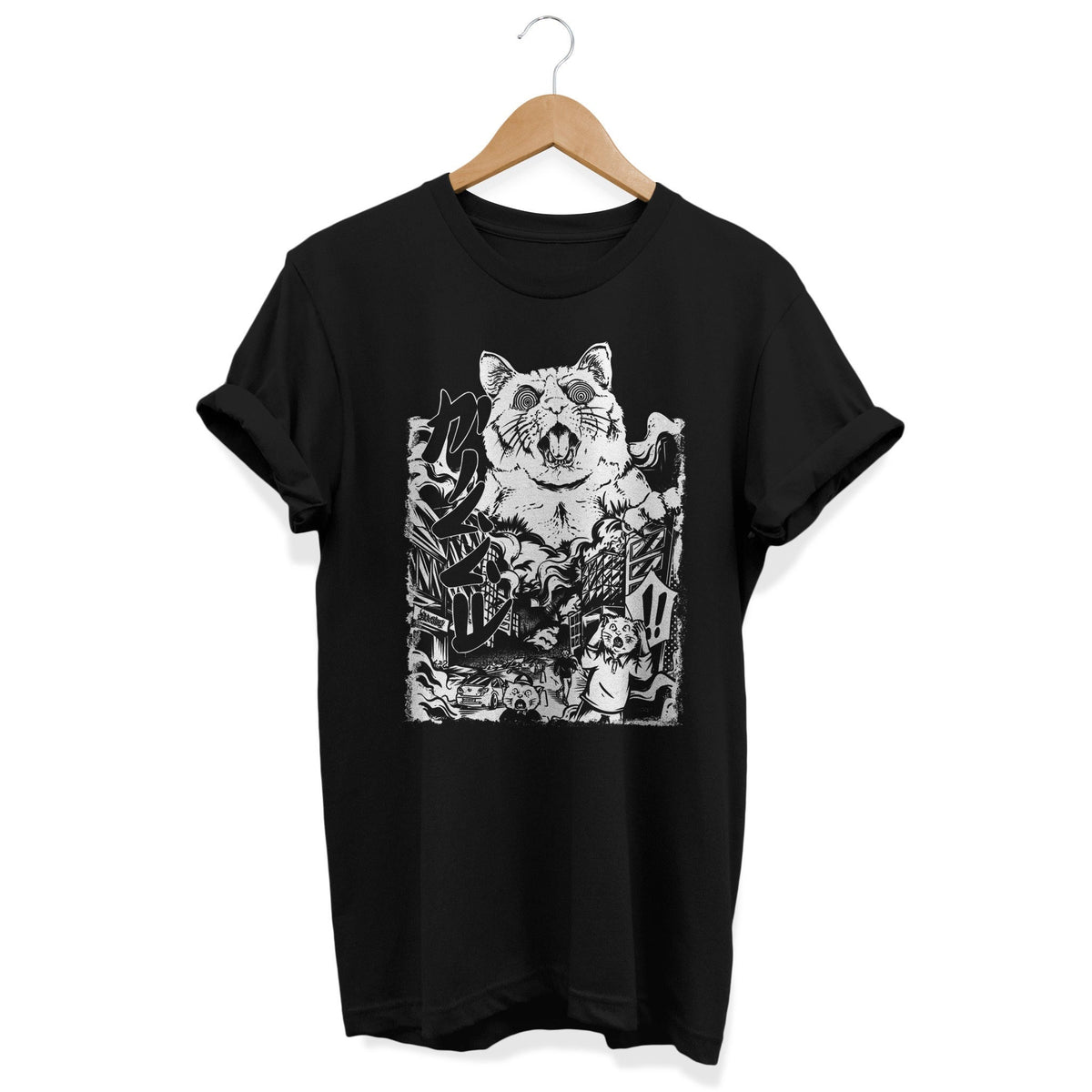 Japanese Monster Cat T shirt Urban Chaos Graphic Tee Japanese Apocalyptic Streetwear Graphic Tee – Everyday Comfort · Must-Have Style