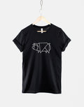 Beautiful Womens Pig TShirt Ladies Pig Shirt Geometric Simple Pig T Shirt Graphic Tee – Soft Feel · High-Quality Print