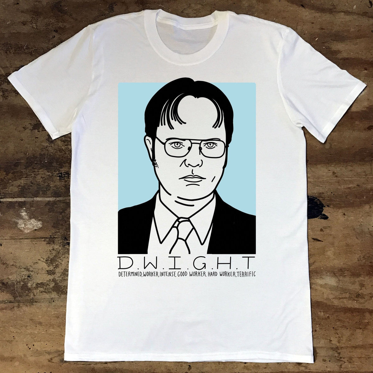 The Office USA DWIGHT T Shirt Determined Worker Intense Good Worker Hard Worker Terrific Graphic Tee – Bold Style · Must-Have Style