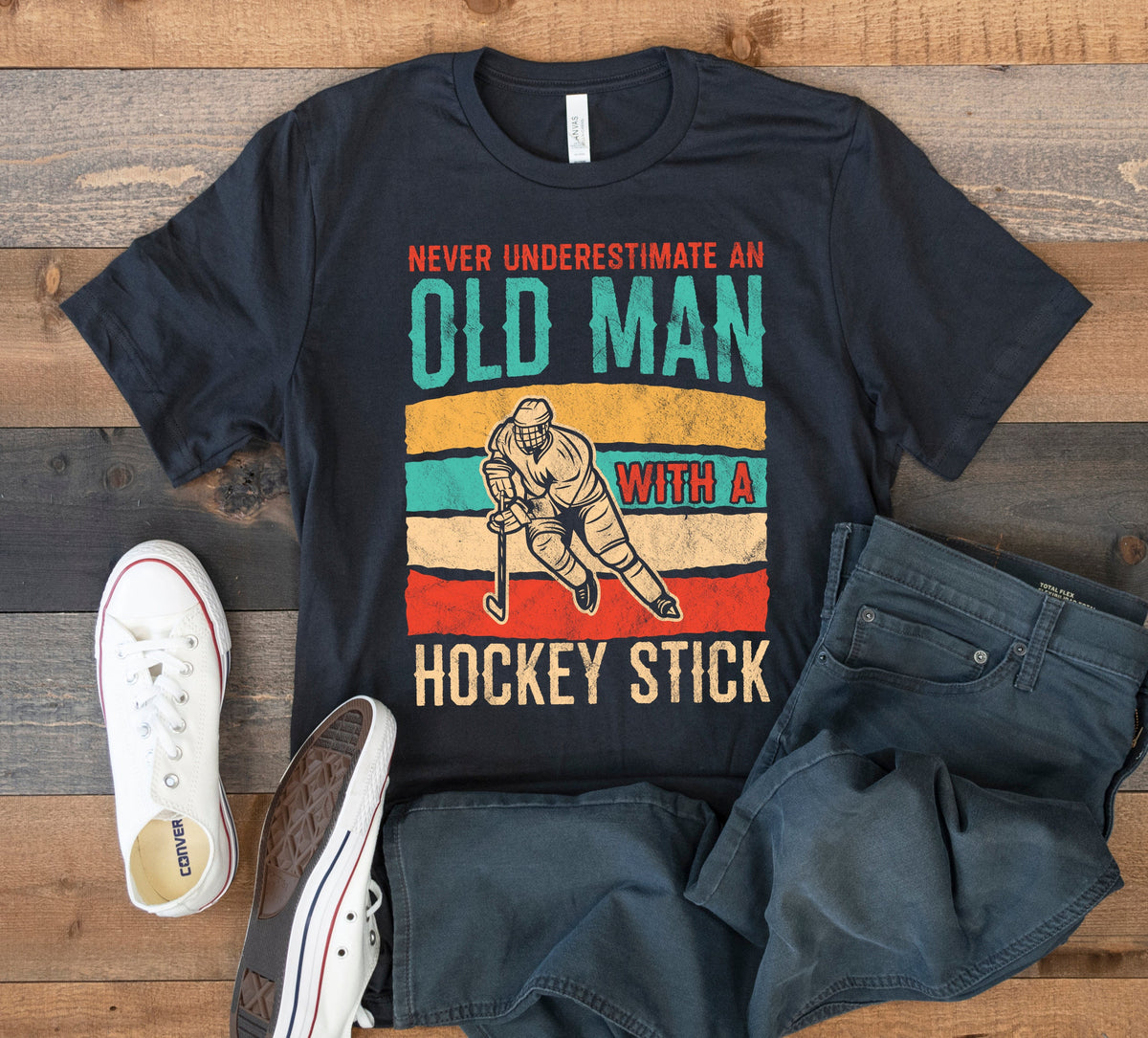 Old Man Hockey Stick TShirt Hockey Dad Tee Fathers Day Tank Top Hoodie Sweatshirt Long Sleeve Kids Tee Apparel Gift Hoodie – Easygoing Wear · Perfect For Daily Wear