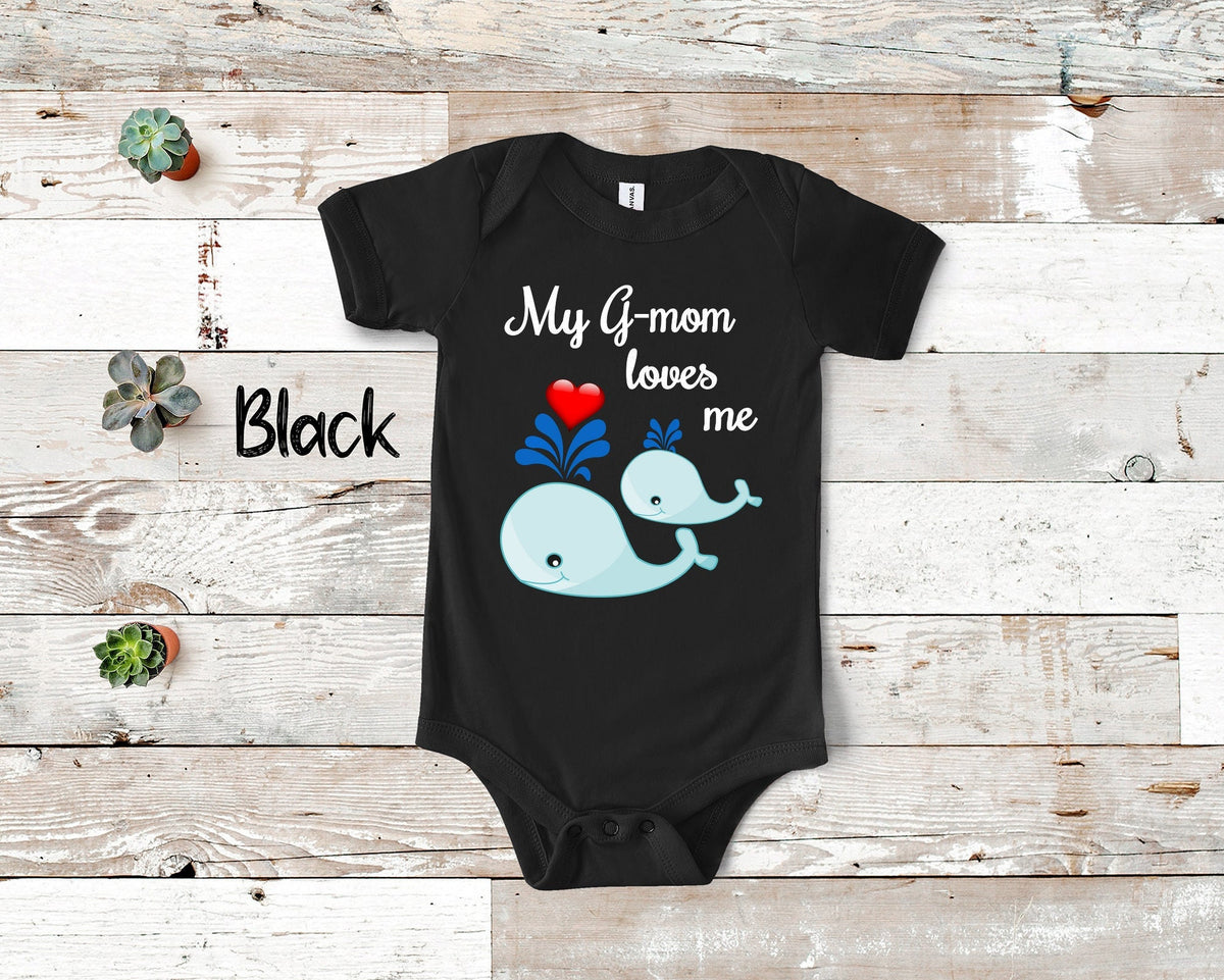 Gmom Loves Me Cute Whale Baby Bodysuit Tshirt or Toddler Shirt Special Grandmother Gift or Pregnancy Reveal Announcement Graphic Tee – Everyday Comfort · Trending Graphic Apparel