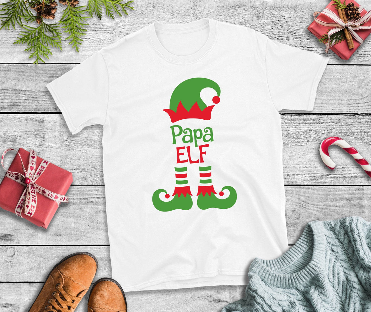 Christmas T Shirt Papa Elf Xmas TShirt Xmas Tee Christmas TShirt Graphic Tee – Bold Style · Great Gift For Fans