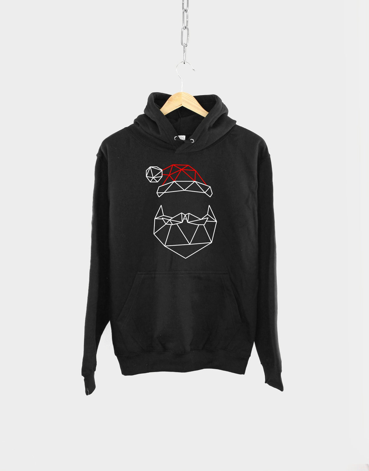 Geometric Santa Hoodie Christmas Santa Claus Hoody Father Christmas Festive Hoodie Hoodie – Soft Feel · Top Pick For Any Outfit