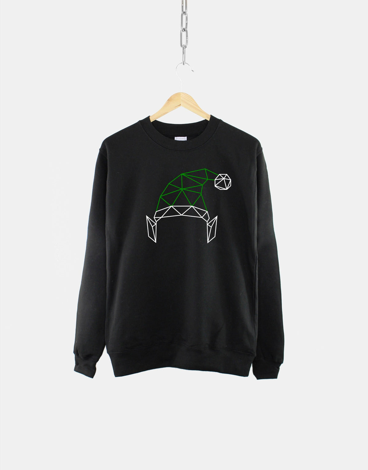 Christmas Elf Sweatshirt Geometric Santa39s Elf Sweatshirt Santas Little Helper Sweater Sweatshirt – Bold Style · High-Quality Print