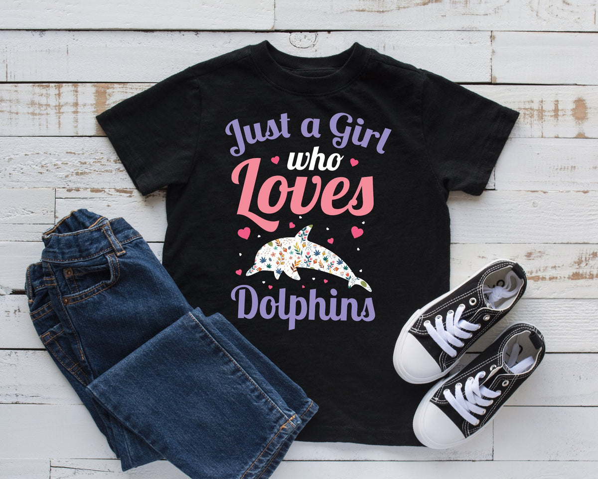 Girl Who Loves Dolphins TShirt Cute Dolphin Girl Tee Tank Top Hoodie Sweatshirt Long Sleeve Kids Tee Apparel Gift Hoodie – Soft Feel · High-Quality Print