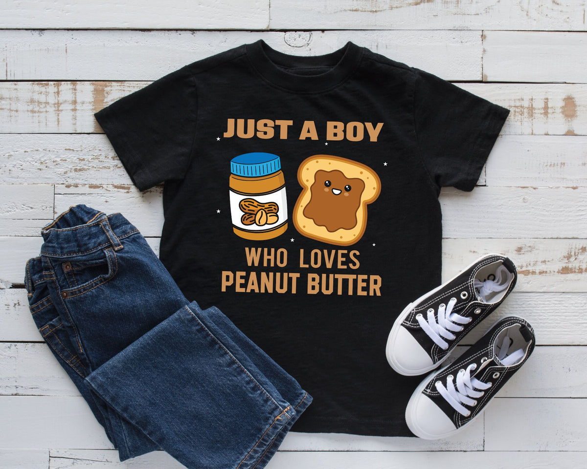 Boy Who Loves Peanut Butter TShirt Cute Boy Peanut Butter Tee Tank Top Hoodie Sweatshirt Long Sleeve Kids Tee Apparel Gift Hoodie – Bold Style · Great Gift For Fans