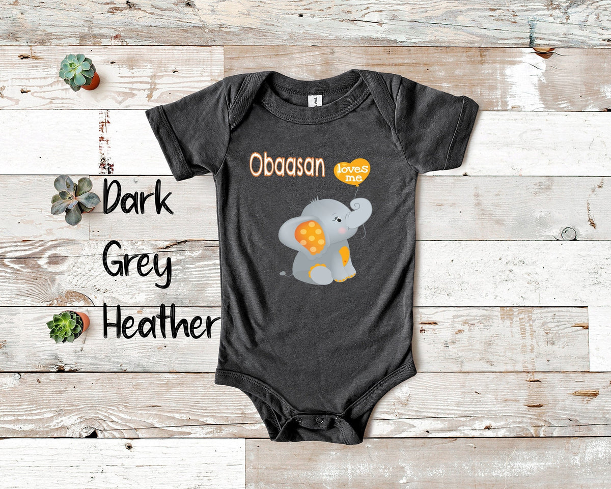 Obaasan Loves Me Cute Grandma Name Elephant Baby Bodysuit Tshirt or Toddler Shirt Japanese Grandmother Gift or Pregnancy Reveal Graphic Tee – Feel-Good Design · Must-Have Style