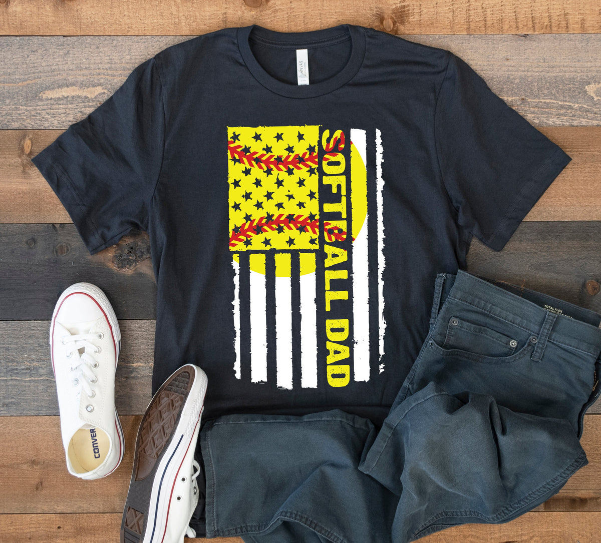 Softball Dad USA Flag TShirt Softball Dads Tee Tank Top Hoodie Sweatshirt Long Sleeve Kids Tee Apparel Gift Hoodie – Aesthetic Look · Perfect For Daily Wear