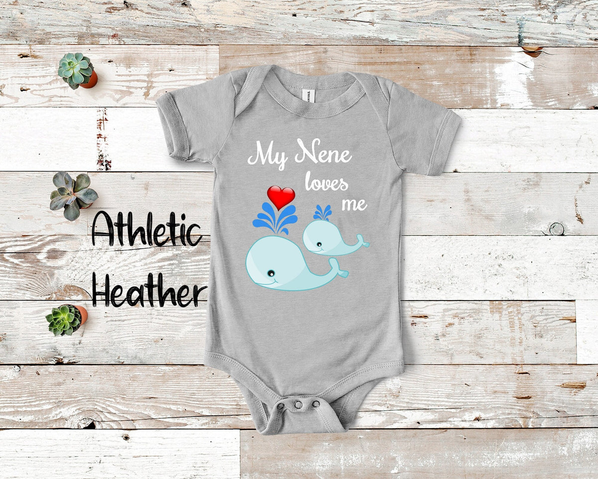 Nene Loves Me Cute Whale Baby Bodysuit Tshirt or Toddler Shirt Special Grandmother Gift or Pregnancy Reveal Announcement Graphic Tee – Everyday Comfort · High-Quality Print