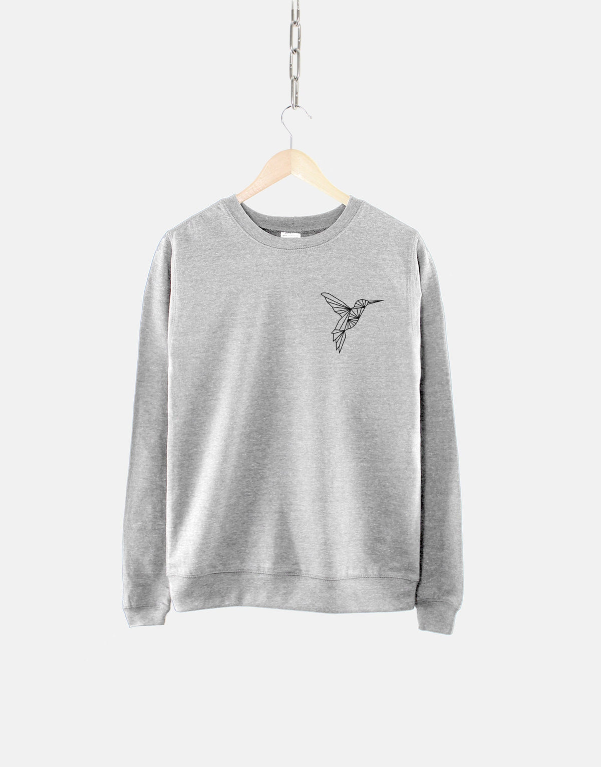 Hummingbird Sweatshirt Geometric Humming Bird Pocket Sweater Flying Bird Sweatshirt Sweatshirt – Bold Style · Top Pick For Any Outfit