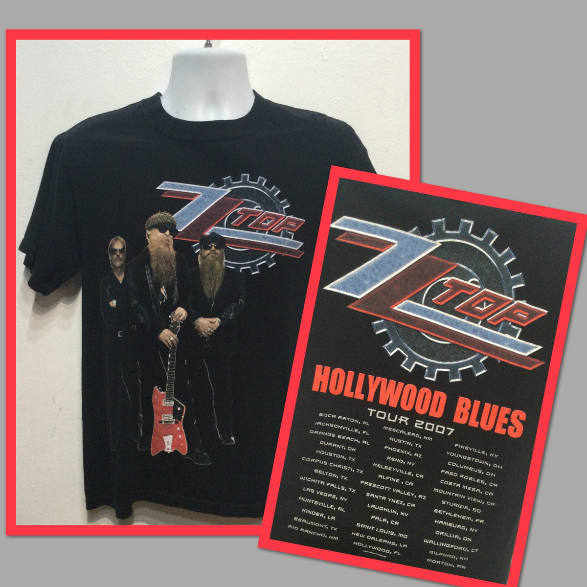 Vintage printed rock T shirt quotZZ Top Hollywood Blues Tour 2007quot Size Small Graphic Tee – Warm & Stylish · Trending Graphic Apparel