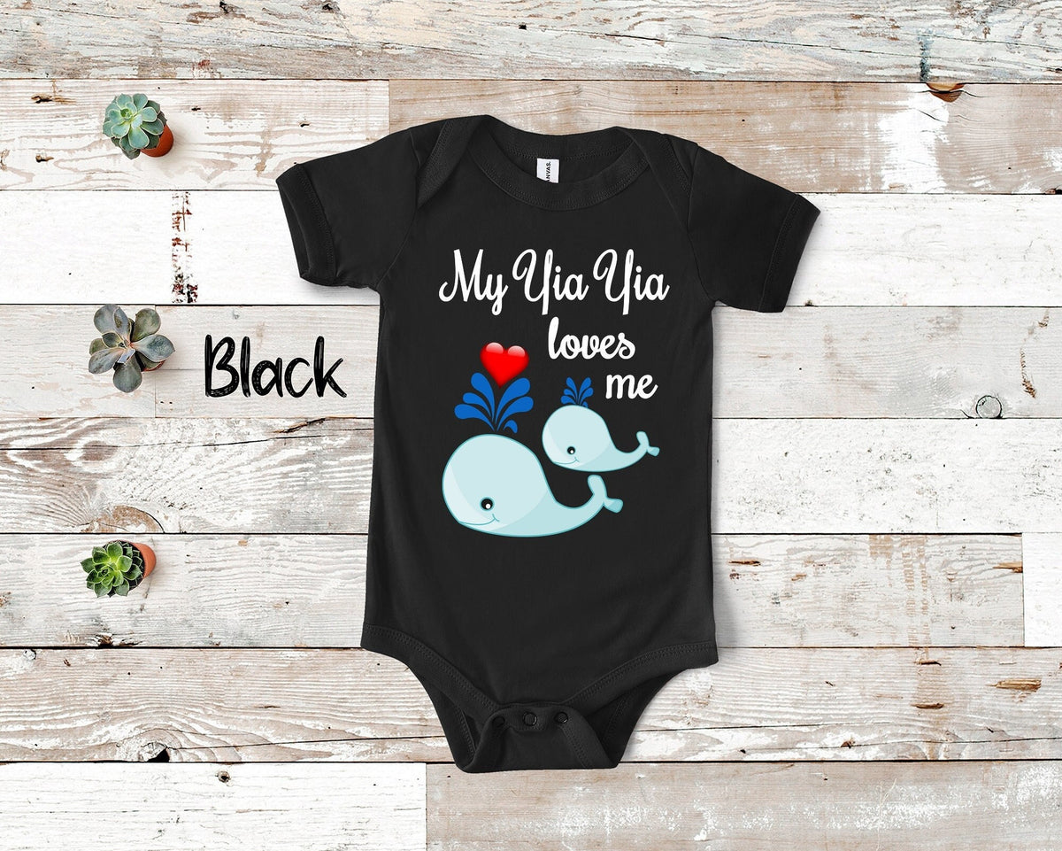 Yia Yia Loves Me Cute Whale Baby Bodysuit Tshirt or Toddler Shirt Greece Greek Grandmother Gift or Pregnancy Reveal Announcement Graphic Tee – Cozy Vibes · High-Quality Print
