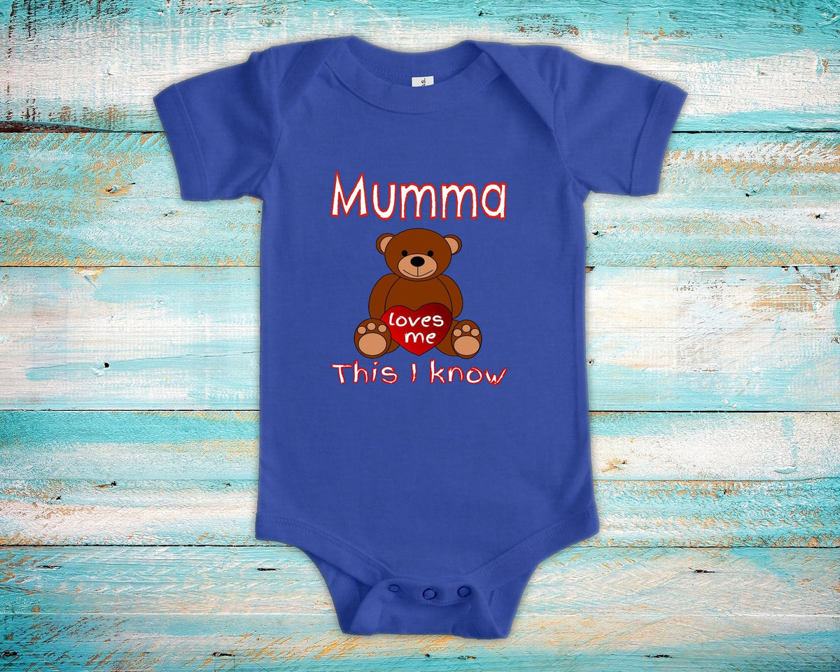 Mumma Loves Me Cute Grandma Bear Baby Bodysuit Tshirt or Toddler Shirt Finland Finnish Grandmother Gift or Pregnancy Reveal Announcement Graphic Tee – Warm & Stylish · Perfect For Daily Wear